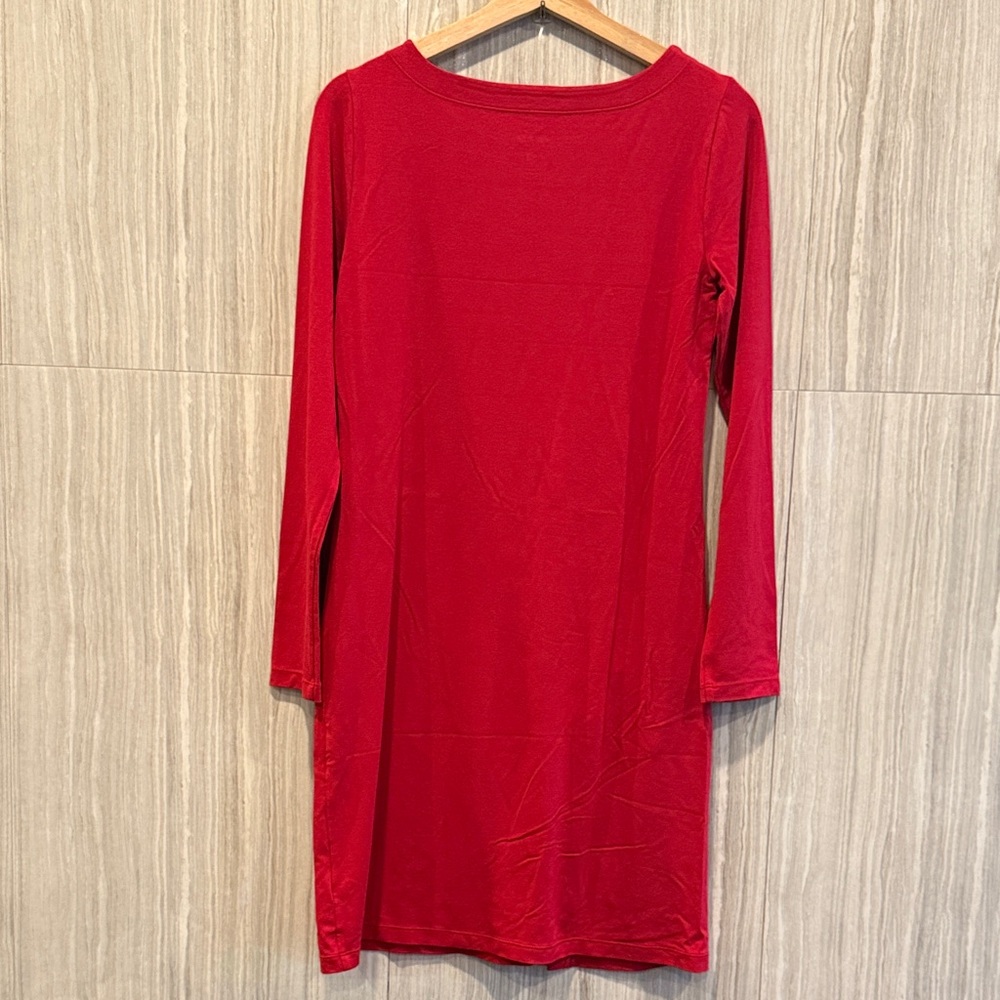 Lilly Pulitzer Red Long-Sleeve Button-Accent Sheath Dress - Picture 5 of 5